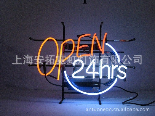 供應OPEN 24HOURS neon sign 霓虹燈 吊牌 廣告牌工廠,批發,進口,代購