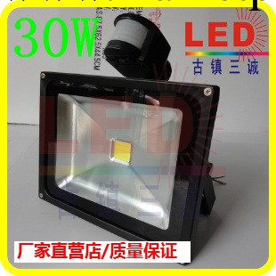 廠傢直銷30WLED泛光燈外殼帶人體感應器 LED燈具外殼工廠,批發,進口,代購