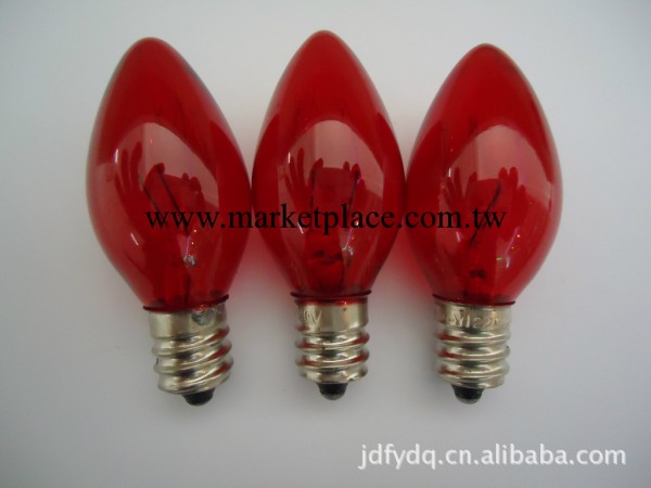 供應C7燈泡 /白透明紅   .燭形燈泡工廠,批發,進口,代購