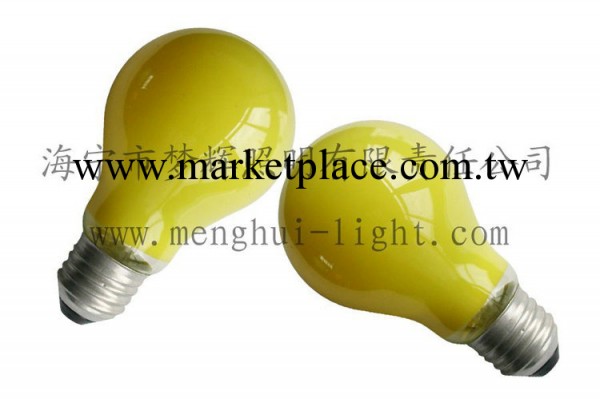 A19內凃黃色彩色燈泡 60mm節日白熾彩色燈泡 彩色白熾燈工廠,批發,進口,代購