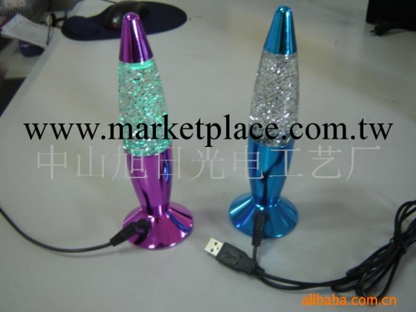 供應USB小夜燈 入油亮片小夜燈 變色小夜燈 USB Lava lamp工廠,批發,進口,代購