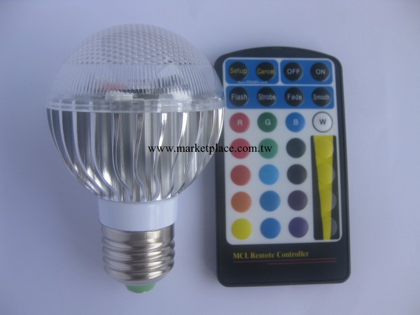 1*5W RGB球泡燈/ 5瓦大功率七彩球泡燈/ RGB球泡燈工廠,批發,進口,代購