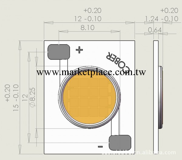 最大最專業陶瓷COB光源廠傢-夏普1512系列絕對鋁基COB的價格直銷工廠,批發,進口,代購