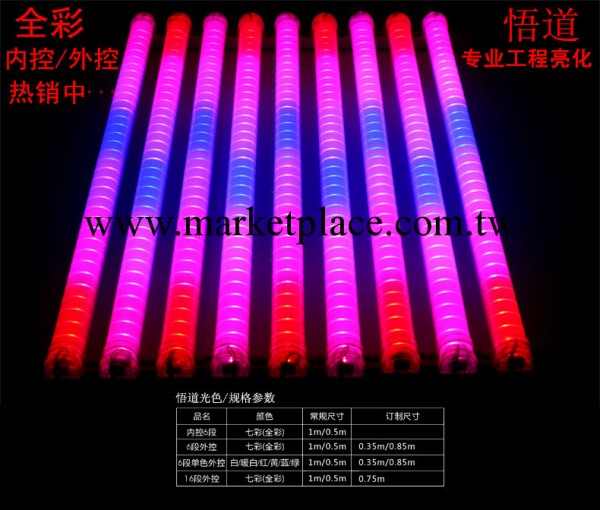 悟道 新款熱銷LED護欄管 內控外控全彩護欄管 1米 尺寸可以定制工廠,批發,進口,代購