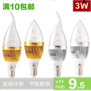 E14螺口 蠟燭燈LED燈泡高光效長壽命節能環保 正/暖白3W直銷工廠,批發,進口,代購