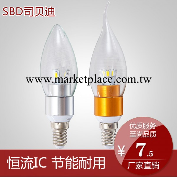 廠傢直銷LED蠟燭燈泡3W尖泡拉尾E14小螺口節能燈泡360高亮度發光批發・進口・工廠・代買・代購