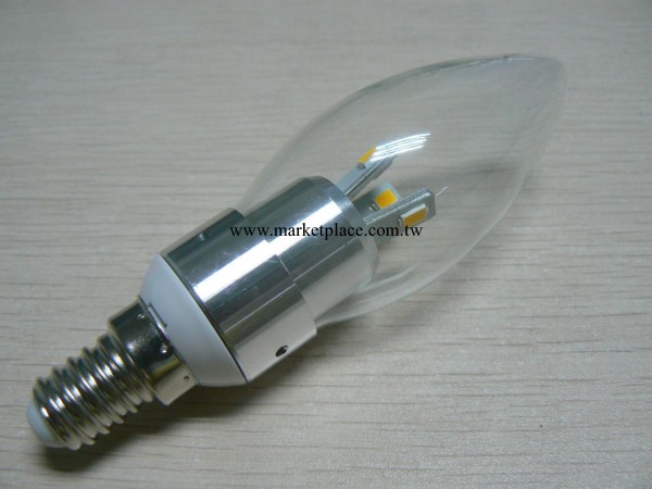 供應LED蠟燭燈-360度發光6顆5630玻璃外殼3W質保1年E14批發・進口・工廠・代買・代購