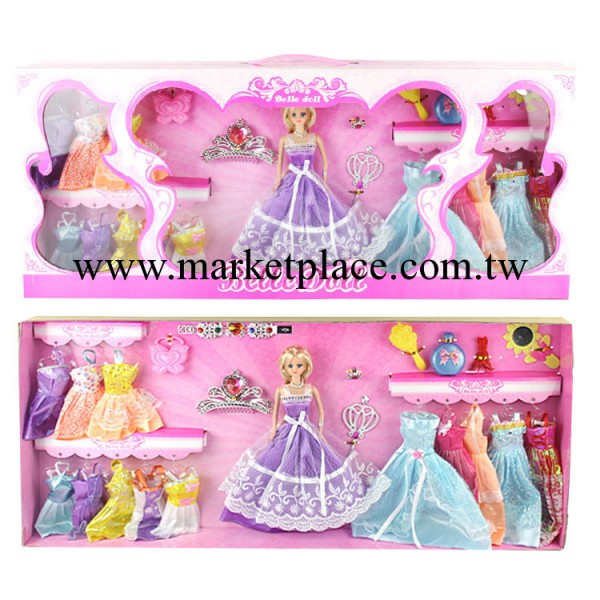 新款超大盒芭比娃娃禮盒套裝 大芭芘帶飾品 女孩的禮物 零售混批工廠,批發,進口,代購