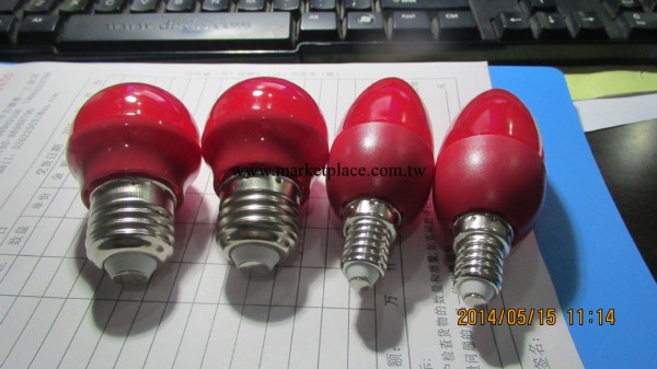 3W　LED紅色的球泡尖泡工廠,批發,進口,代購
