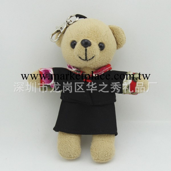 深圳廠傢定制穿衣泰迪熊鑰匙扣 可愛迷你小熊公仔包包掛件工廠,批發,進口,代購