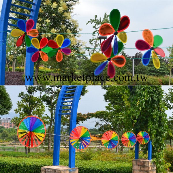 10米校園幼兒園院子裝飾彩色風車串旗8個/28厘米圓形花瓣旋轉掛飾工廠,批發,進口,代購