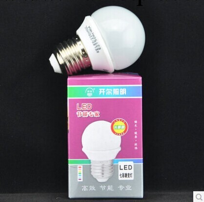 上海開爾LED燈球形E27 七彩燈 1W工廠,批發,進口,代購