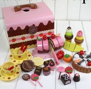 批發Mother Garden草莓巧克力生日蛋糕 切切看木制兒童過傢傢玩具工廠,批發,進口,代購