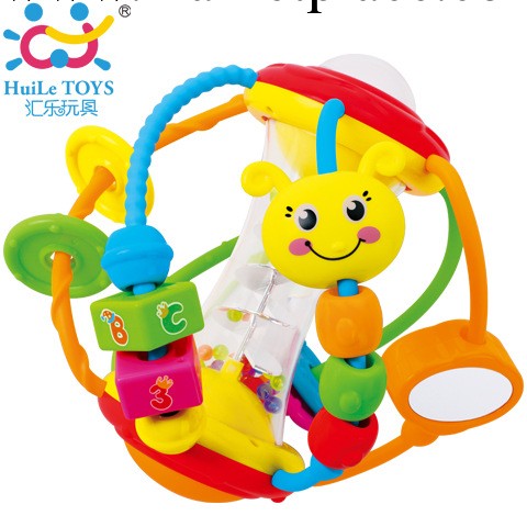 匯樂玩具929 健兒球寶寶益智手抓球搖鈴球串珠小蟲子適合0-1歲工廠,批發,進口,代購