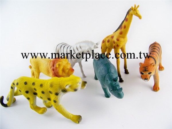 正品塑膠野生動物玩具6款/袋硬膠逼真老虎獅子獵豹長頸鹿斑馬585批發・進口・工廠・代買・代購