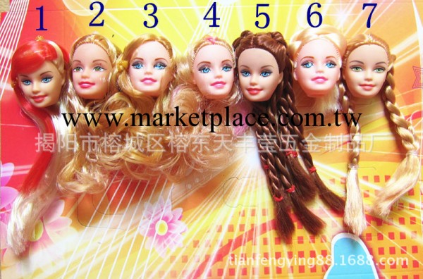 芭比娃娃頭 東方美少女娃娃頭型 塑膠娃娃頭 多款可選工廠,批發,進口,代購