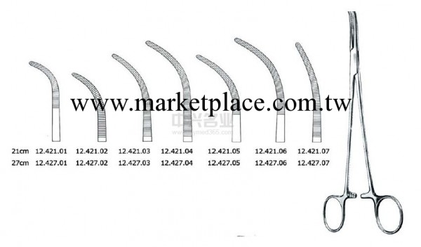 彎頭止血鉗 OVERHOLT-GEISSENDOER, fcp. fig 7, 27cm工廠,批發,進口,代購