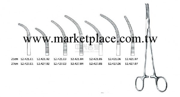 彎頭止血鉗 OVERHOLT-GEISSENDOER, fcp. fig 5, 27cm工廠,批發,進口,代購