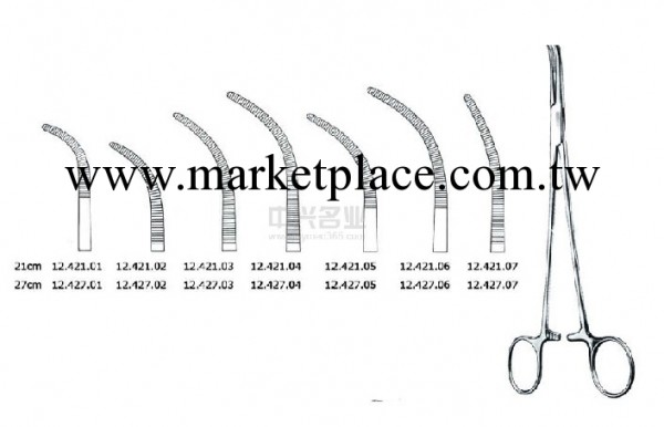 彎頭止血鉗 OVERHOLT-GEISSENDOER, fcp. fig 3, 27cm工廠,批發,進口,代購