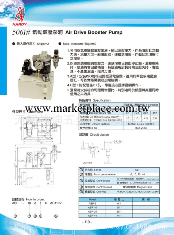 供應臺灣翰坤 HARDY 氣動增壓泵浦ABP-6-A1-AC380V工廠,批發,進口,代購