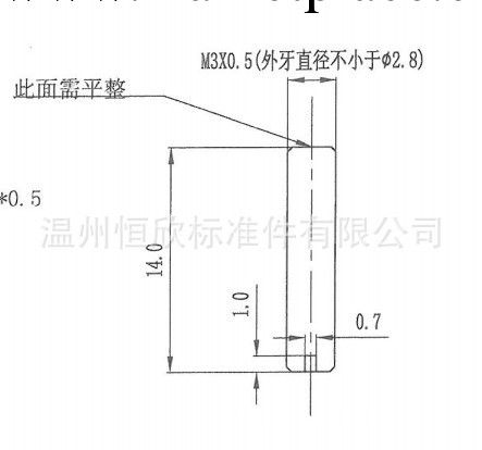 廠傢批發/來樣訂做/一字銑槽螺柱/m3*14*2.8工廠,批發,進口,代購