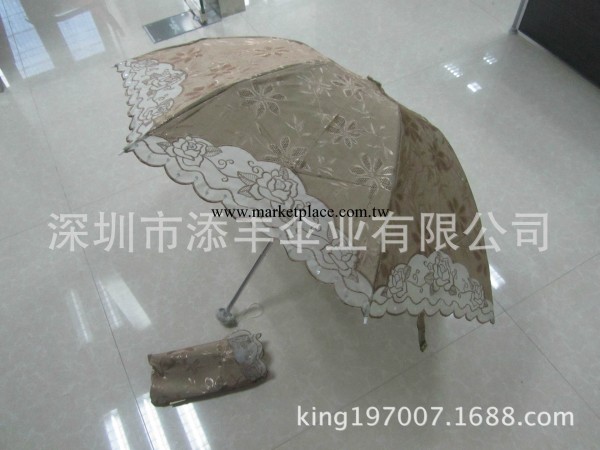 蕾絲刺繡公主三折遮陽傘 超強防紫外線50 加厚花邊佈 韓國外貿傘工廠,批發,進口,代購