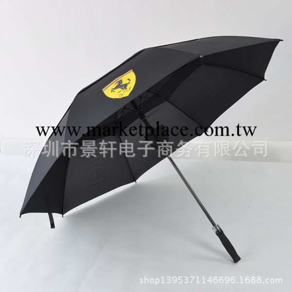 深圳雨傘廠 Ferrari法拉利定製LOGO 廣告高爾夫雙層晴雨傘批發・進口・工廠・代買・代購