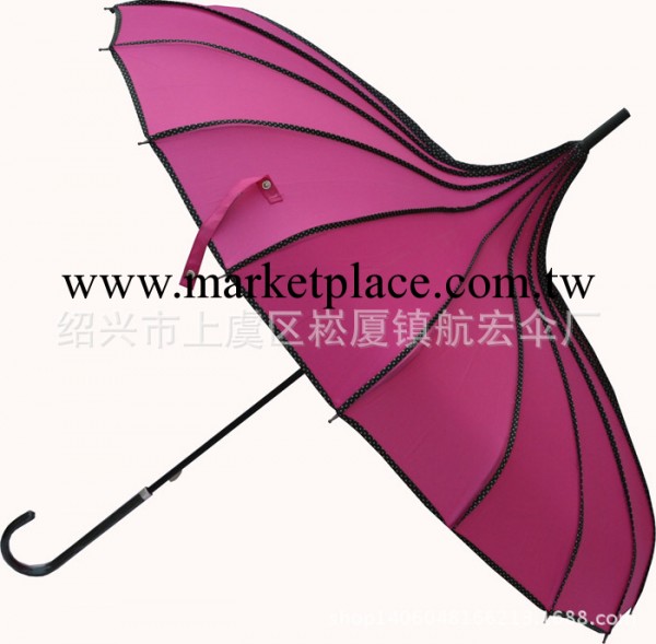 寶塔傘 長柄晴雨傘 鑲邊寶塔公主太陽傘 創意 可一件代發工廠,批發,進口,代購