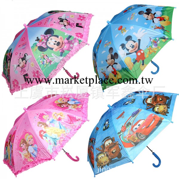 廠傢直銷迪士尼米奇芭比公主長柄傘男女兒童自動晴雨傘批發工廠,批發,進口,代購