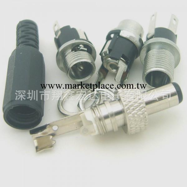 供應dc-025m直流電源插座配5521帶螺紋插頭插座工廠,批發,進口,代購