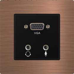 供應VGA視頻+耳機接口插座（智能麵板、燈光控制、多媒體信息麵板工廠,批發,進口,代購