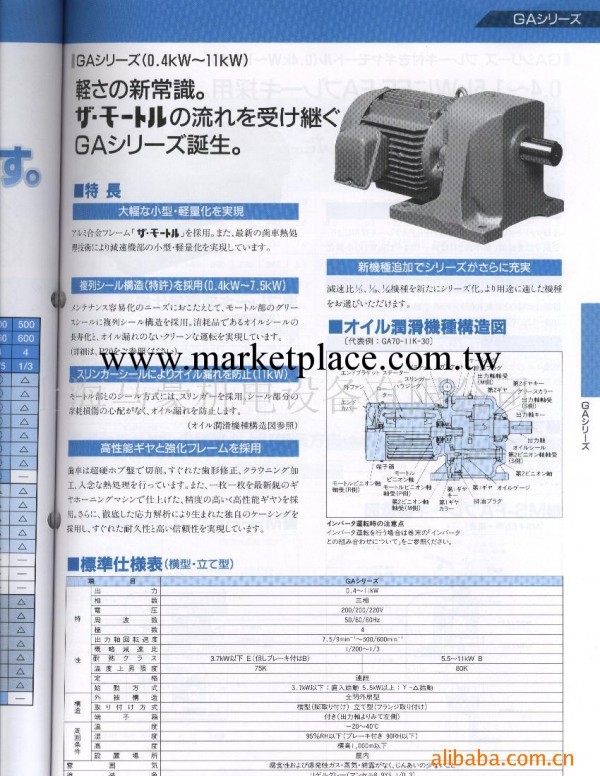 供應日立減速電機GA系列批發・進口・工廠・代買・代購