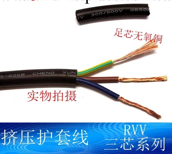 【全國直銷】瑞平牌純銅RVV3*2.5護套線 國標RVV護套電線電纜工廠,批發,進口,代購