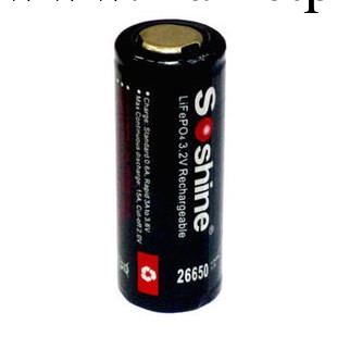 Soshine 26650磷酸鐵鋰電池帶保護足量:3200mAh 3.2V批發・進口・工廠・代買・代購