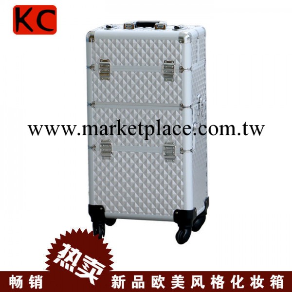 韓國專業拉桿化妝箱大號 銀色鋁合金美容工具箱定做定制一件代發工廠,批發,進口,代購