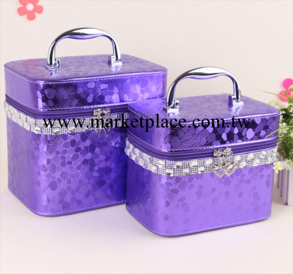 2014年新款高檔韓國防水二件套化妝包大容量手提收納化妝箱工廠,批發,進口,代購