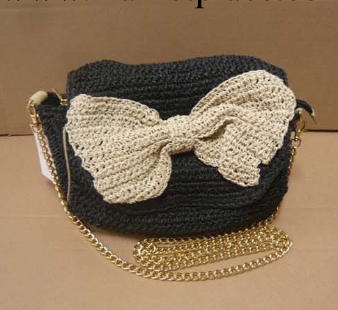 2014年原單麻繩編織蝴蝶結枕頭編織包 日系可愛萌草編包 外貿原單工廠,批發,進口,代購