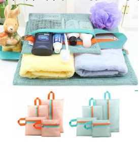 韓版旅行收納袋4件套化妝品袋行李箱子用網格化妝包工廠,批發,進口,代購