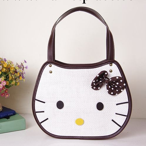 廠傢直銷2013新款編織草編包批發kitty貓女包單肩包沙灘包工廠,批發,進口,代購