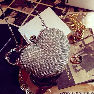名媛風愛心水鉆閃亮bling bling心形單肩手拿晚宴包AD2473工廠,批發,進口,代購