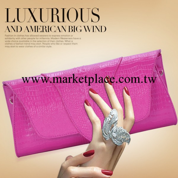 鱷魚紋女士手拿包2014秋冬新款手提包 淘寶爆款真皮女包一件代發工廠,批發,進口,代購