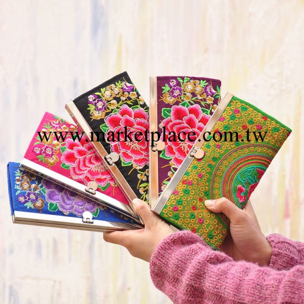 民族風繡花包刺繡長款錢包中國風錢包新娘禮品手拿包0117-92006工廠,批發,進口,代購