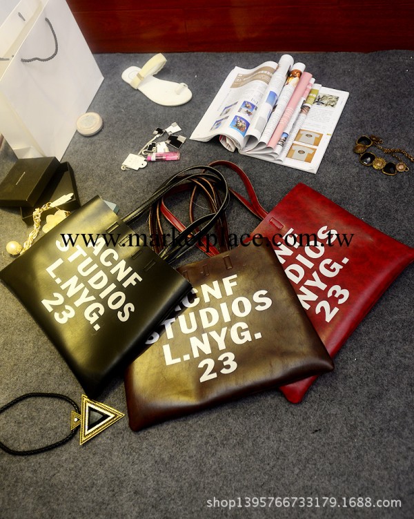 批發2014新款韓版時尚女酷炫手拿單肩購物袋字母購物女包廠傢直銷工廠,批發,進口,代購