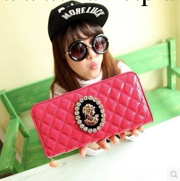 2014時尚新款聖母頭像錢包手拿包拉鏈錢包撞色長款錢夾工廠,批發,進口,代購