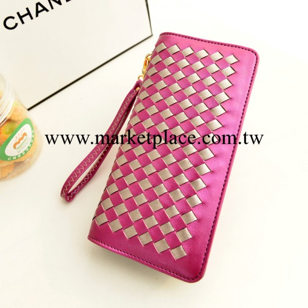 2014新款女包時尚大氣女錢包 手工編織經典格紋 多功能手拿包工廠,批發,進口,代購