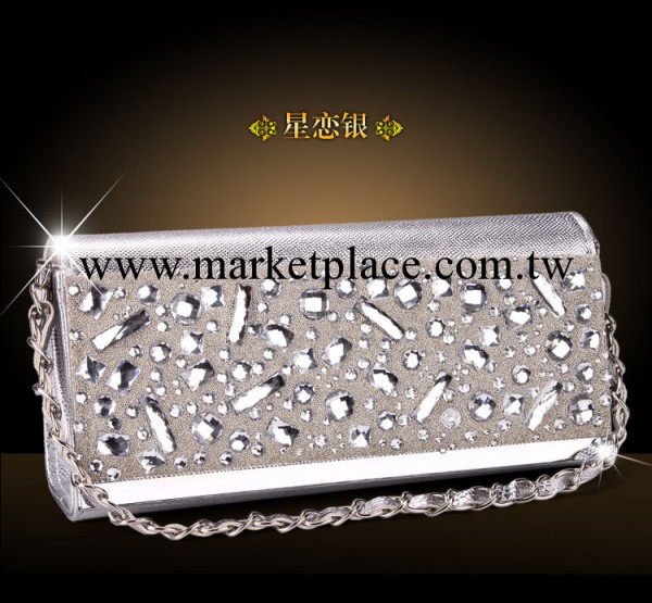 時尚女包2014春夏季新款歐美潮流手拿包金色閃亮鉆包工廠,批發,進口,代購