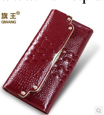 2014新款真皮女包批發女士錢包長款歐美漆皮鱷魚紋頭層牛皮手拿包工廠,批發,進口,代購