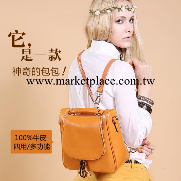 新款 真皮女包 夏款加工廠油蠟牛皮多用手提單肩斜挎雙肩包0424工廠,批發,進口,代購