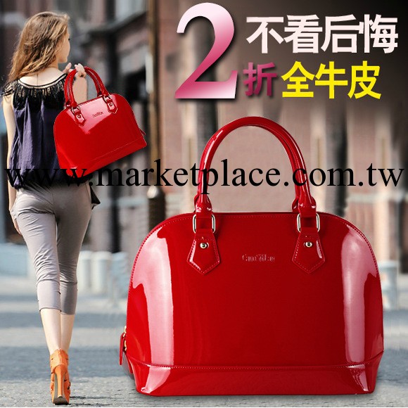 2014新歐美大牌亮面真皮貝殼包 新款時尚定型女包  貝殼晚宴包工廠,批發,進口,代購