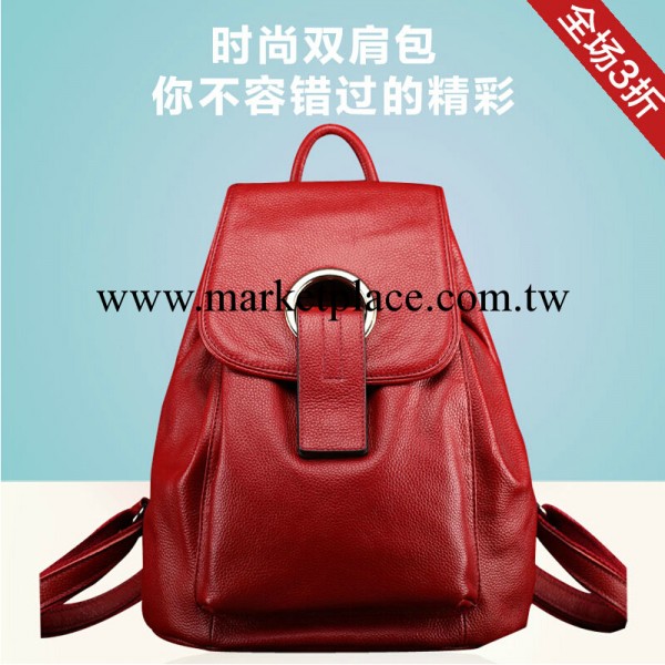 2014新款歐美時尚休閒真皮女用雙肩包女包韓國潮流頭層牛皮背包工廠,批發,進口,代購